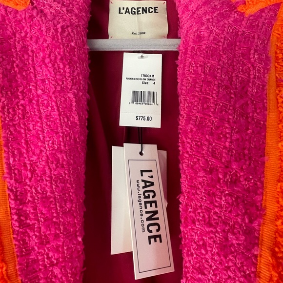 L'AGENCE Pink Blazer with Orange Accents - Picture 3 of 4